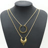 Double Half Moon Pendant Necklace