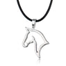 Silver Plated Horse Head Animal Heart Charm Pendant Necklace Women