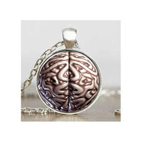 Brain Symbol Psychology Cabochon Pendant Necklace - sparklingselections