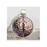 Unisex Brain Symbol Psychology Cabochon Pendant Necklace