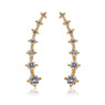 Gold Color Meteor Star Stud Earrings For Women