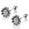 Zirconia Flower Shaped Stud Earrings For Women