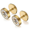 Silver Gold Stainless Steel Stud Earrings