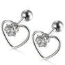 Stainless Steel Silver Heart Shape Women Earrings