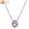 Purple Round Zircon Pendant Necklace (NE0131)