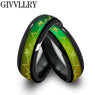 Fashion Titanium Black Mood Temperature Emotion Ring