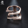 Rose Gold Gerometric Design Austrian Zircon Ring for Women