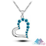 Rose Gold Color Crystal Heart Pendant Necklace