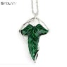 LOR Elves Green Leaf Dual - Use Long Chain Necklace For Women