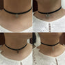 Fashion Black Leather Choker Pendant Necklace