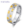 Yellow And Silver Square Stainless Steel Rings For Women (R54)
