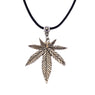 Marijuana Cannabis Leave Pendant With Genuine Leather (Ne303)