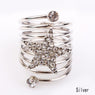 Silver Zinc Alloy Multi layers Star Ring for Women