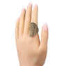 Vintage Punk Ancient Gold Plating Midi Rotating Decorative Ring for Women