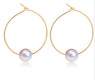 Imitation Pearl Hoop Earrings For Women