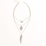 3 Layer Leaf Long Chain Pendant Necklaces for Women