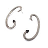 Snakelike Statement Silver Black Vintage Earrings for Women (E110)