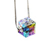 Silver Plated Aurora Sugar Cubes Crystal Clavicle Pendant Necklace for Women