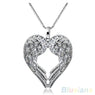 Women Delicate Angle Wing Heart Love Pendant Chain Necklace