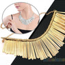 Metal Multilayer Chain Tassel Choker Bib Necklace 02I4