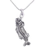 Punk Cool Metal fishbone Figaro Chain Long Pendant Necklace for Men