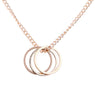 Gold Color Silver Three Circle Pendant Necklace