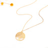 Circular Hollow Out Wishing Tree Pendant Necklace for men and Women