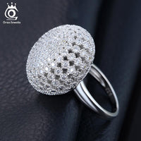 Women's Charming Silver Full Paved Round Shaped Vintage Ring - sparklingselections
