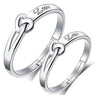 Silver Color Heart Wedding/Engagement Ring for Women (Adjustable)