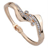 Luxury White Cubic Zircon Cuff Bangle Bracelets for Women