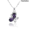 Crystal Butterfly Pendants Necklaces