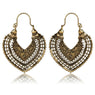 Heart Shape Hollow Design Bronze Plated Fancy Earrings For Women