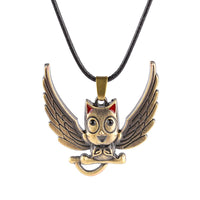 Fairy Tail Bronze Alloy Owl Necklace for Women