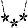 Fashion Design Crystal Black Flowers Choker Pendant Necklaces (NS1858)