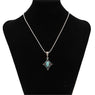 Vintage Green Stone Long Pendant Necklace for Women