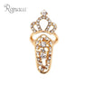 Bowknot Crown Crystal Finger Art Nail Ring for Women