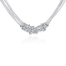 Silver Plated Chain Six Line Gloss Bead Necklaces Pendants For Women