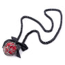 Red Bead Long Metal Chain Necklace for Women