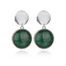 Green Stone Stud Earrings for women