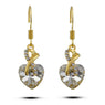 Rhinestone Heart Drop Earrings for Women