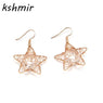 Winding Pentagram Transparent Gem Earrings