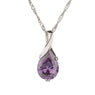 Purple Crystal Tears Pendant Necklace for Women