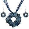 Ethnic Round Pendant Necklace With Drop Earrings