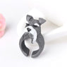 Gray Dog 3D Animal Finger Ring