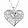 Silver Heart Pendant Necklace For Women