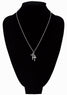 Silver 2 Cross Pendant 18" Short Necklace