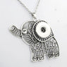Vintage Elephant Metal Snap Button Pendant Necklace