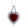 Fine Jewelry Created Heart Ruby Pendant Necklace For Women
