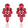 new Classic Flower Design Crystal Stud Earrings for Women