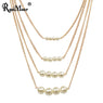 Multilayer Imitation Pearl Pendants Necklace